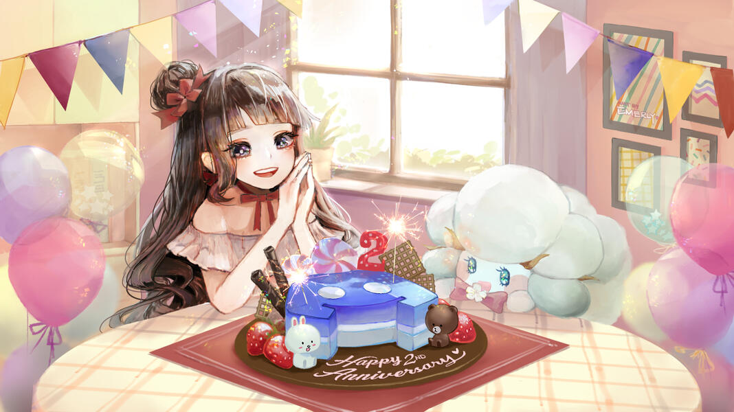 Line Play 2nd Anniversary Cherry Full Illustration
